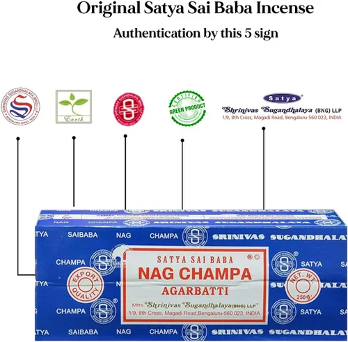Miniatura 3 de Satya Sai Baba Nag Champa - Varillas de incienso de 8.82 oz con conos de incienso naturales Arovatika Nag Champa