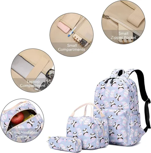 Miniatura 5 de Ecodudo - Morral ligero para niños y niñas, lindas mochilas escolares con lonchera
