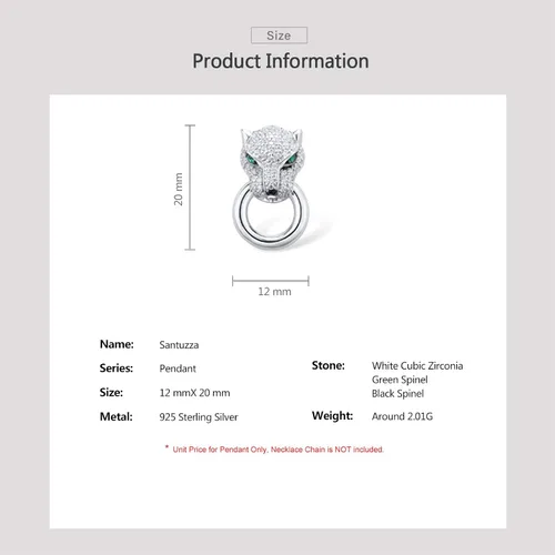 Miniatura 6 de Santuzza Colgante de plata de ley 925 con piedras preciosas animales para mujer