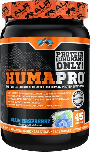 Miniatura 31 de ALR Industries Humapro Matriz de aminoácidos y proteínas para seres humanos 99% de utilización para músculo magro Vegano, sin gluten 334g