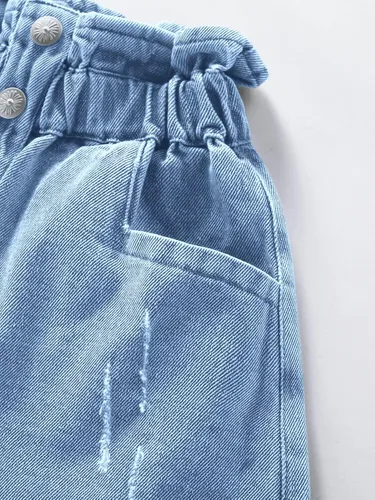 Miniatura 3 de Miniketty Pantalones cortos de mezclilla para niñas con bolsillos