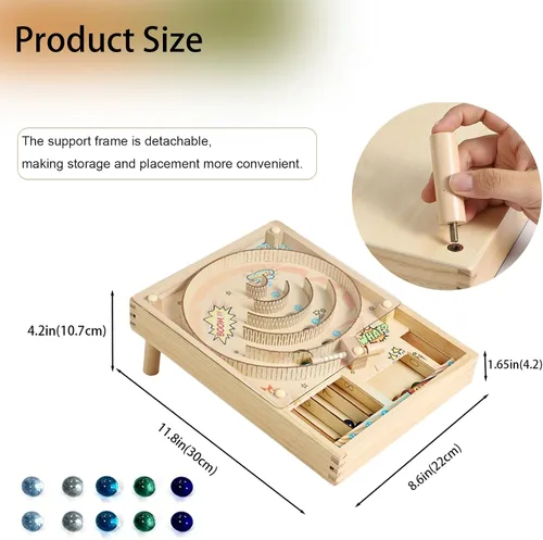 Miniatura 3 de Mesa de pinball divertida para familia y fiestas, color beige con bolas coloridas, fiestas portátiles para el hogar y cumpleaños, y reuniones