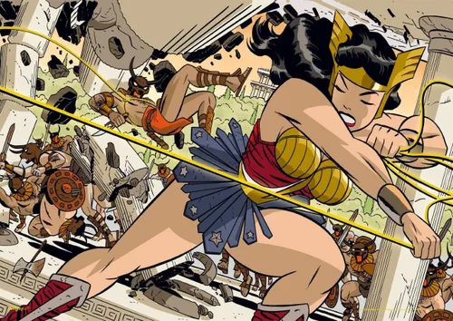 Miniatura 12 de MIGHTYPRINT DC Comics - Wonder Woman - Collage de cómics de la Liga de la Justicia - Arte de pared duradero de 17 x 24 pulgadas, no hecho de papel