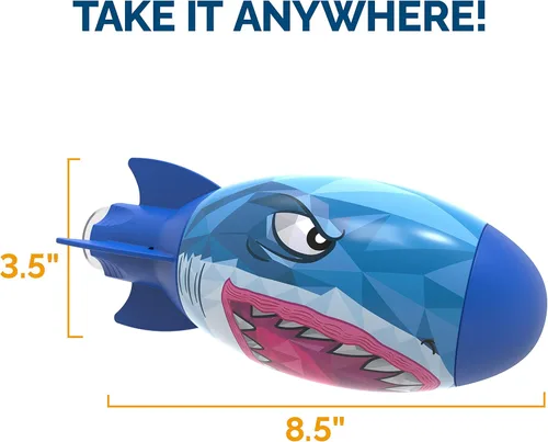 Miniatura 4 de SwimWays Shark Rocket, Accesorios de Piscina para Niños y Juguetes de Piscina Torpedo, Juegos de Cohete de Agua al Aire Libre para la Piscina, Lago