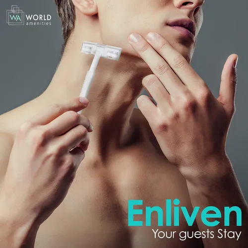 Miniatura 6 de World Amenities Kit de afeitado (Clear Frosted Sachet) - Servicios del hotel 288 unidades - Incluye maquinilla de afeitar de hoja doble y crema