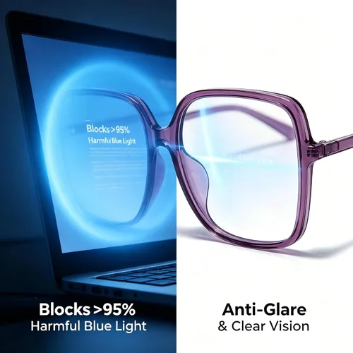 Miniatura 9 de Unisex Blue Light Blocking Glasses - Anti-Eyestrain for Computer/Gaming (Men & Women) (Black, brown, purple)