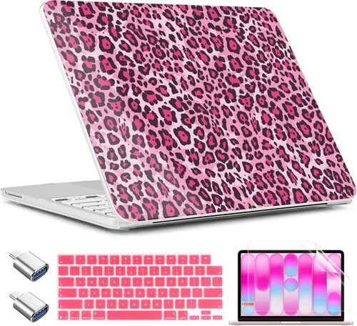 Miniatura 51 de TWOLSKOO Funda para MacBook Neo de 13 pulgadas 2026 A3404 A18 Pro Chip, carcasa rígida de plástico con adaptador tipo C, 2 fundas para cámara web