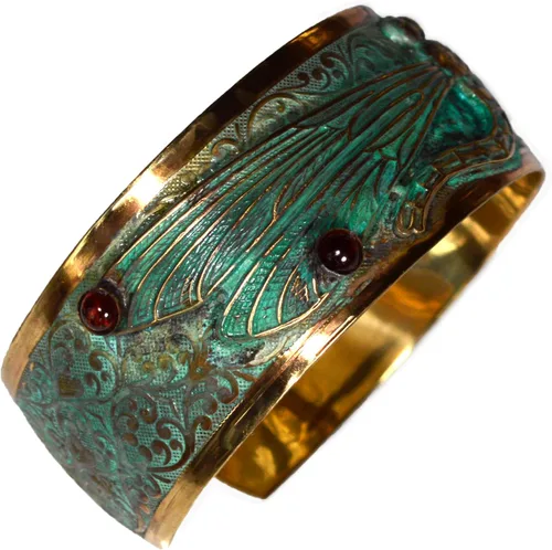 Miniatura 5 de Pulsera de libélula, granate auténtico