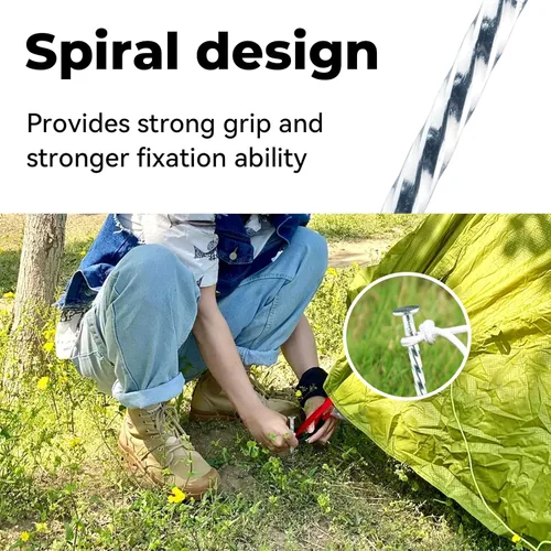 Miniatura 4 de Estacas de paisaje en espiral de 12 pulgadas, 25 púas de anclaje de metal galvanizado para bordes de pavimentación, césped artificial, barrera
