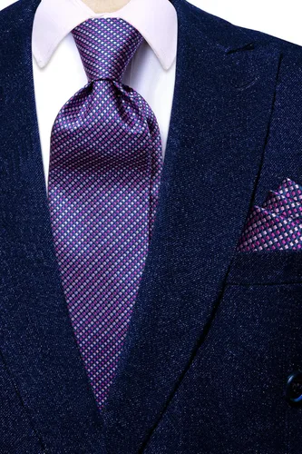 Miniatura 196 de Hi-Tie Corbata clásica de cachemira para hombre con pañuelo y gemelos a cuadros