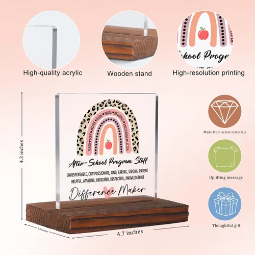 Miniatura 4 de Letrero decorativo de escritorio transparente para después de la escuela, regalo de agradecimiento para mujeres y hombres, regalos de agradecimiento