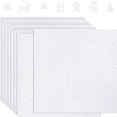 Miniatura 12 de Kisston 50 piezas de papel de cartulina con purpurina dorada brillante de 12 x 12 pulgadas, papel de cartulina resistente de 300 GSM (110 libras)