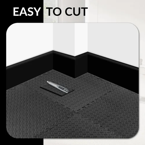 Miniatura 5 de Fitvids Tapete de suelo de rompecabezas para gimnasio, azulejos entrelazados de EVA de alta densidad de 3/4 pulgadas de grosor, alfombrilla
