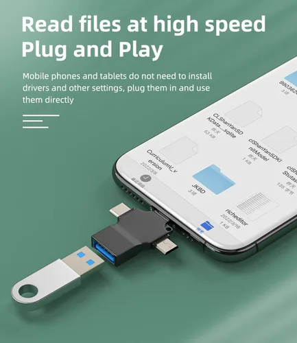 Miniatura 2 de Adaptador USB OTG 3 en 1 USB-A 3.0 hembra a tipo C Micro Lightning macho compatible con Apple Iphone15 Ipad Pro Air Min 14 13 12 LG Android