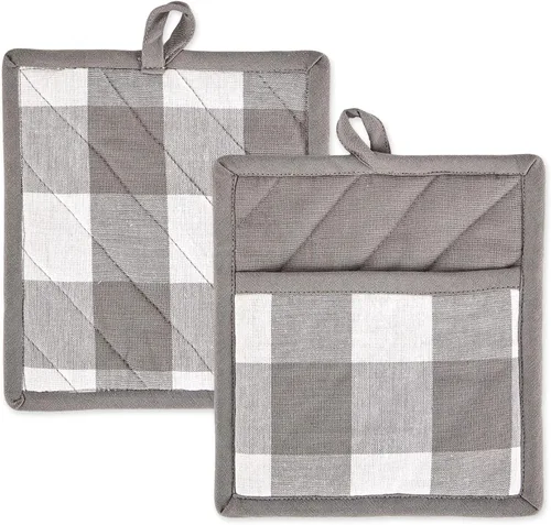 Miniatura 24 de DII Buffalo Check Kitchen Collection, juego de cocina clásico de granja, agarradera, blanco y negro, 2 piezas
