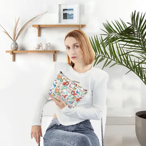 Miniatura 5 de WZMPA Bolsa de cosméticos de sirena de princesa, regalo para fanáticos de cuentos de hadas, con la frase "You Are Braver Stronger Beautiful Than You