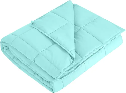 Miniatura 47 de L'AGRATY Manta con peso de 5 libras, para regazo, manta pequeña y portátil para adultos, refrescante, para viajar, relajarse y dormir, para todas