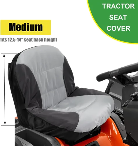 Miniatura 2 de BeadChica Funda de Asiento Deluxe Impermeable para Cortacésped Compatible con Husqvarna, Funda Universal para Asiento de Tractor Gris