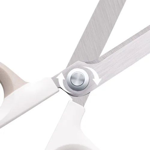Miniatura 4 de Tijeras multiusos de oficina para manualidades y manualidades, asas de agarre cómodo, tijeras afiladas resistentes (blanco)