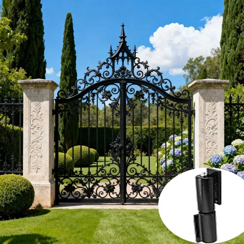 Miniatura 5 de Bisagra de puerta de barril resistente de 5 pulgadas, bisagra de puerta estilo barril de hierro, bisagras de puerta de rampa de remolque