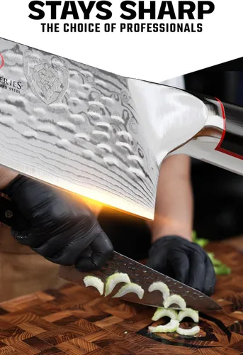 Miniatura 2 de Dalstrong Cuchillo de Chef - Hoja de 6 pulgadas - Serie Shogun ELITE - Damasco - Acero Super AUS-10V japonés - Mango negro G10 - Cuchillo de cocina