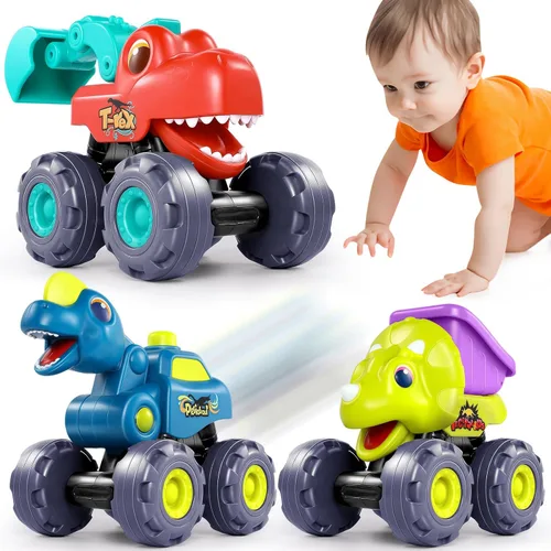 Miniatura 9 de OCATO Juguetes de Carro para Regalos de Niño de 1 Año, Camiones Monstruo de Juguete con Retroceso para Niños Pequeños de 1-3, Regalo de Cumpleaños