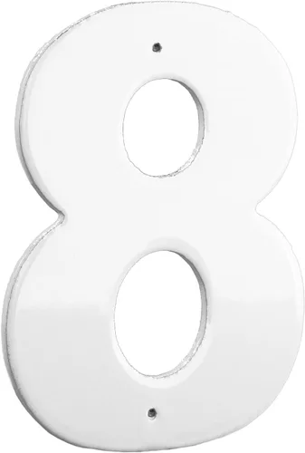 Montague Metal Products HHN-4-W-8 Placa de aluminio para exteriores de 4 pulgadas, mediana, números de casa blanca