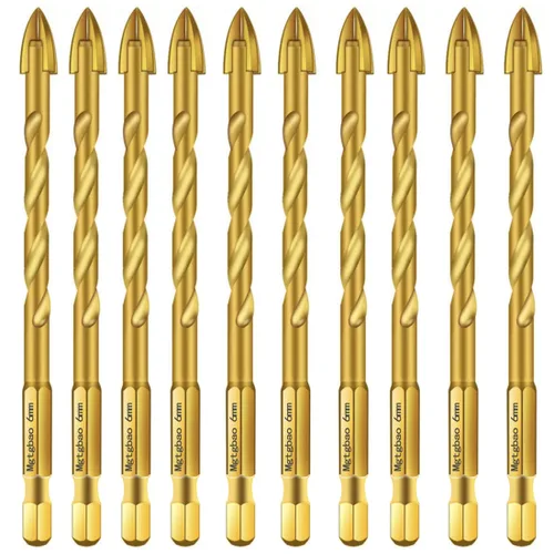Miniatura 14 de 10 piezas de brocas de mampostería negras de 3 mm, juego de brocas de hormigón de 1/8” para azulejos, ladrillo, plástico y madera, punta de carburo
