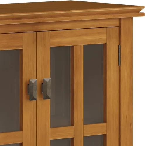 Miniatura 10 de SIMPLIHOME Armario de almacenamiento artesanal, gabinete de almacenamiento bajo de madera maciza de 30 pulgadas de ancho en marrón miel, gabinete