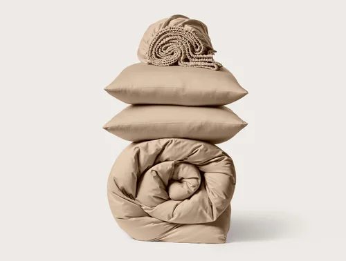 Miniatura 19 de Juego de funda de edredón, sábana bajera y fundas de almohada, juego de ropa de cama de 4 piezas, hecho de 100% algodón Giza egipcio de ensueño