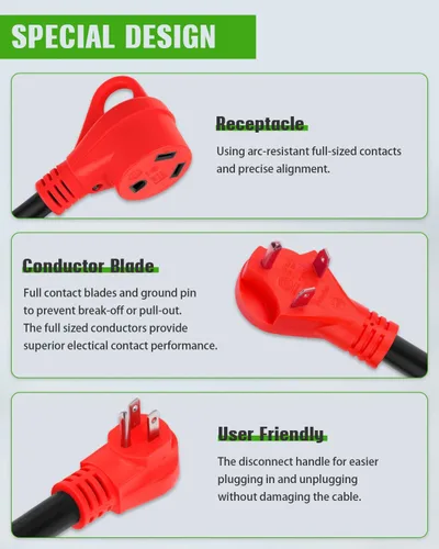 Miniatura 3 de SCITOO Adaptador de cable de alimentación RV Y-Split, hembra de 50 amperios a (1) 30 amperios - (1) adaptador macho RV de 15 amperios, adaptador