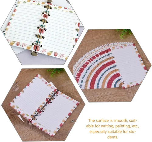 Miniatura 7 de STOBOK Paquete de 100 hojas de cuaderno con rayas anchas para diario