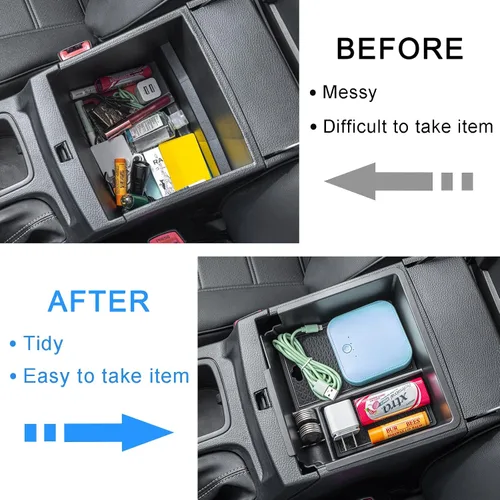 Miniatura 3 de PIMCAR Compatible con Ford Ranger 2019 2020 2021 2022 2023 Organizador de Consola Central Material de Plástico ABS Bandeja de Inserción de Caja
