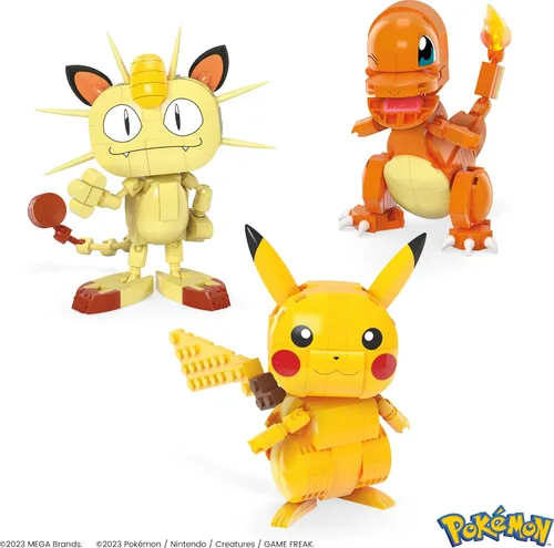 Miniatura 3 de MEGA - Juego de juguetes de construcción Pokémon Kanto Region Trio con 529 piezas y 3 personajes posables, 4 pulgadas de alto, para niños