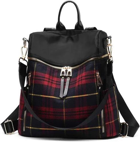 Miniatura 10 de zhongningyifeng Mochila para mujer, impermeable, ligera, a la moda, casual, de viaje, bolsa de hombro para mujer (negro, grande)