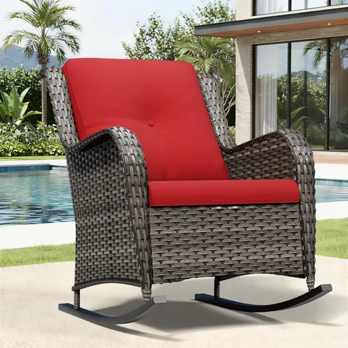 Miniatura 133 de Joyside Juego de sillas de mimbre para patio, juego de 3 piezas de mimbre para exteriores con 2 sillas reposabrazos y 1 mesa auxiliar para terraza