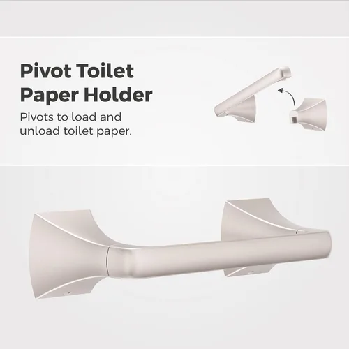 Miniatura 2 de Pfister Bruxie Portapapel Higiénico, Soporte para Rollo de Papel Higiénico del Baño, Montaje en Pared, Atornillado, Acabado Níquel Cepillado Spot