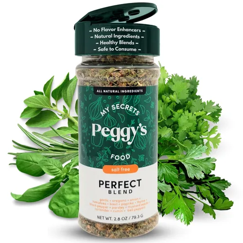 Mezcla de condimentos perfecta de My Secrets Peggy's Food – Mezcla de especias sin sodio – Mezcla perfecta de hierbas y especias – Deliciosa mezcla