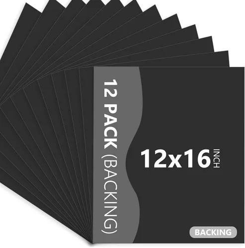 Miniatura 12 de Somime Paquete de 12 tableros de respaldo solamente – 8 x 10 pies sin cortar alfombrillas negras sin cortar, tableros sin ácidos, ideales