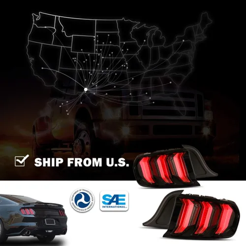 Miniatura 7 de Nixon Offroad Conjunto de luces traseras LED para Ford Mustang 2015-2023, estilo Euro, par de luces traseras LED Mustang con intermitentes