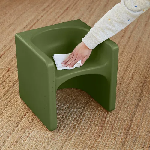 Miniatura 9 de ECR4Kids juego de mesa Tri-Me y silla Cube, muebles multiusos, verde Hunter, 3 piezas Verde cazador