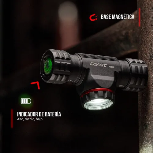 Miniatura 4 de Coast® XPH34R 2075 lúmenes USB-C recargable de doble potencia con linterna frontal LED PURE Beam® Twist Focus™ y base magnética