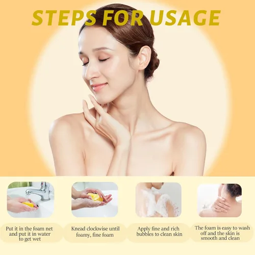 Miniatura 7 de Paquete de 3 barras de jabón de cúrcuma para limpiador facial y corporal, jabón de cúrcuma orgánico, piel suave e hidratante, jabón tumérico