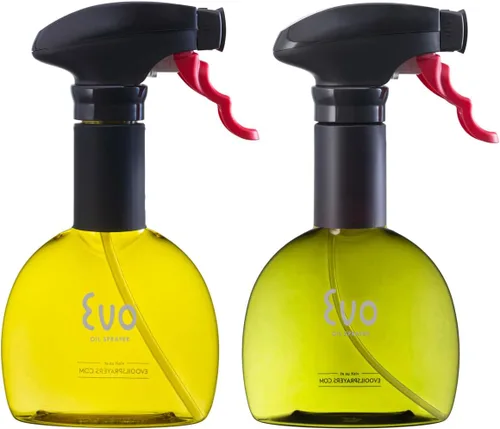 Miniatura 12 de Evo Mini pulverizadores de aceite, sin aerosol, para aceite de oliva, aceites de cocina y vinagres, azul, capacidad de 8 onzas, juego de 2
