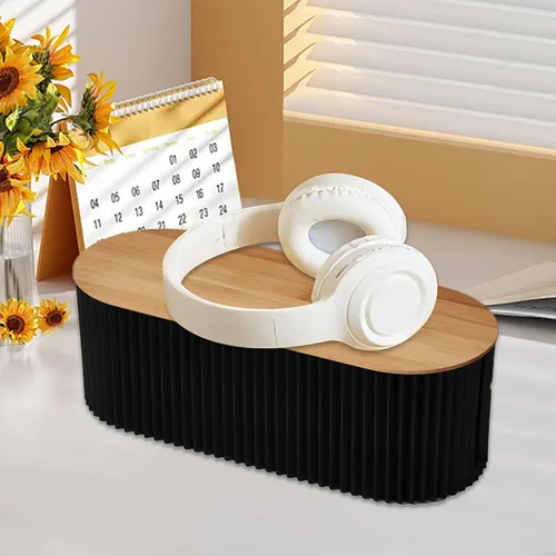 Miniatura 7 de Caja de organización de cables con tapa de madera Caja organizadora de cables grande para ocultar la regleta de alimentación y debajo
