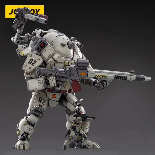 Miniatura 4 de JoyToy 1/25 Figuras de acción de acero blanco hueso Mechina armadura y soldado Colección de figuras de anime modelo militar moderno fuente oscura