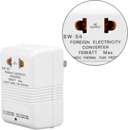 Miniatura 6 de Convertidor de voltaje 70W 110V/120V a 220V/240V Step-Up&Down Transformador de voltaje para viajes