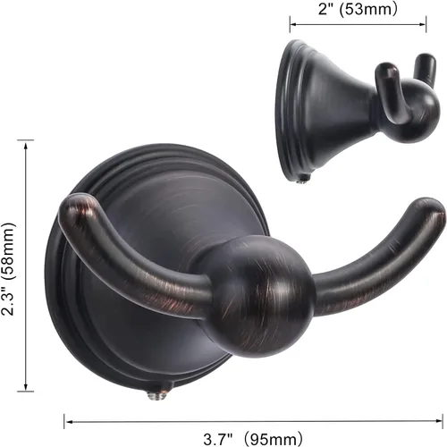 Miniatura 2 de Asidrama Ganchos para toallas de baño, ganchos de bronce aceitado para cocina, ducha, puerta de pared, exquisitos ganchos para bata y toallas, Oil