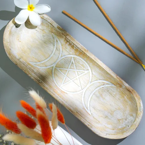 Miniatura 10 de Soporte de incienso tallado a mano, quemador de incienso, colector de cenizas, bandeja de madera hecha a mano, regalo moderno para decoración