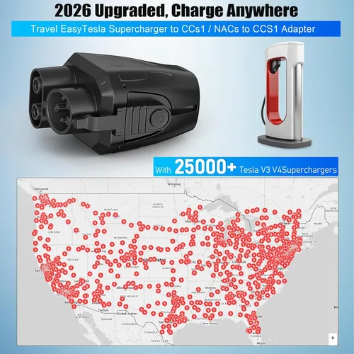 Miniatura 4 de 2026 actualizado para adaptador NACS a CCS, [máximo 500 A 1000 V] Adaptador de carga de vehículo eléctrico de carga rápida, adaptador de cargador